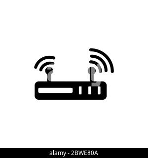 Black wifi router in an office background. 3d illustration Stock Photo ...