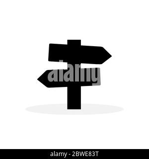 Signpost Icon In Flat Style Vector For Apps, UI, Websites. Black Icon ...