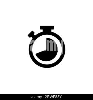 Stopwatch Icon In Flat Style Vector For Apps, UI, Websites. Black Icon ...