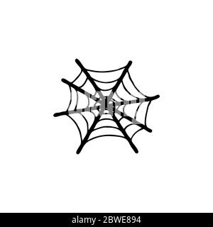 Spider Net Icon In Flat Style Vector For Apps, UI, Websites. Black Icon Vector Illustration. Stock Photo