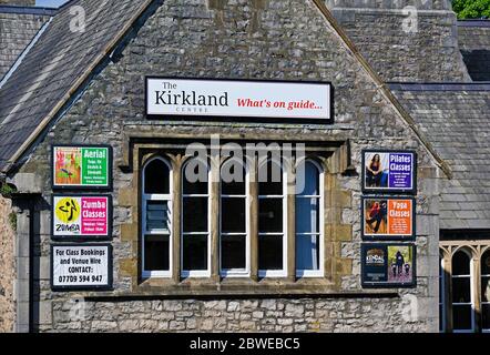 The Kirkland Centre. What's on guide. Kirkland Centre, Nether Hall, Kirkland, Kendal, Cumbria, England, United Kingdom, Europe. Stock Photo