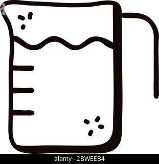 measuring cup line style icon vector design Stock Vector