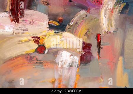Unusual abstract painting in admirable tone for interior. Stock Photo