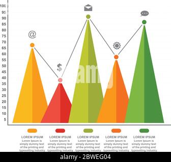 Bar Chart Graph Triangle Pyramid Statistical Business Infographic Stock Vector