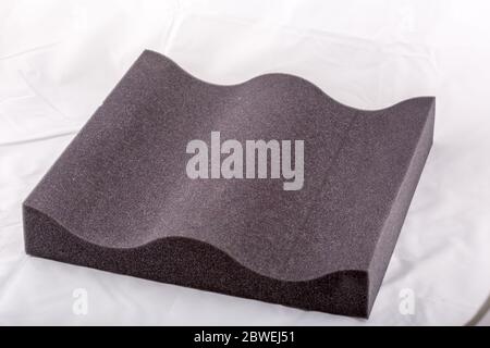 Background and texture black foam with memory effect for mattresses. Stock Photo