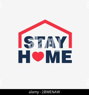 Stay home campaing logo concept Stock Vector