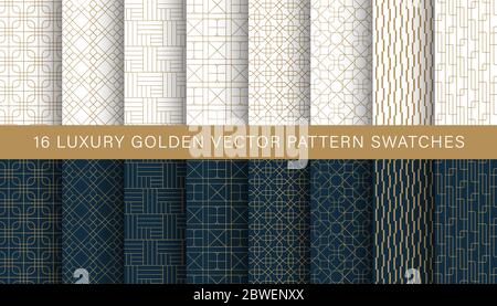Luxury golden vector pattern swatches Stock Vector