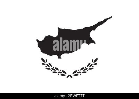 Cyprus Flag Black and White. Country National Emblem Banner. Monochrome Grayscale EPS Vector File. Stock Vector