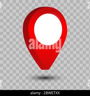 3d map pointer pin isolated on white background Stock Photo