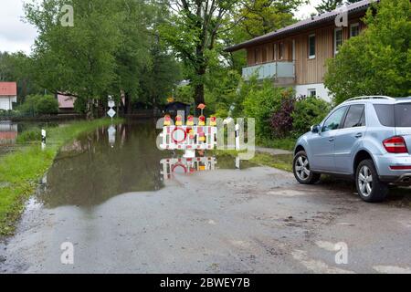Chiemsee Flood June 2013, Harras Prien, Chiemgau, Upper Bavaria, Germany, Europe Stock Photo