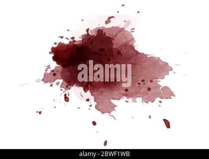 Abstract isolated dark red watercolor stain. Grunge texture artistic vector used as being an element in the decorative design of invitation, cards, co Stock Vector