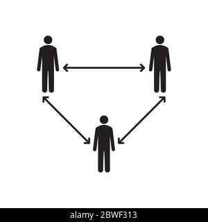social distancing. people icon concept distance. covid-19 protective. new normal life. vector illustration. Stock Vector
