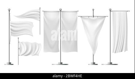 Advertising flags on stands Stock Vector