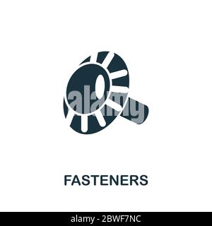 Fasteners icon. Simple illustration from sewing equipment collection. Creative Fasteners icon for web design, templates, infographics and more Stock Vector
