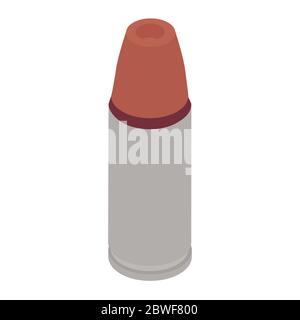 Vector illustration icon bullet 40 mm caliber isolated on white ...