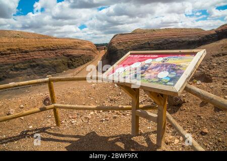 Cerro Gordo volcano. Granatula de Calatrava, Ciudad Real province, Castilla La Mancha, Spain. Stock Photo