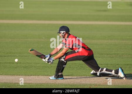CHESTER LE STREET, ENGLAND - Calum McLeod of Durham batting during the Nat West T20 Blast North Division match between Durham and Northamptonshire at the Emirates Riverside, Chester le Street on Friday 24th July 2014 (Credit: Mark Fletcher | MI News) Stock Photo