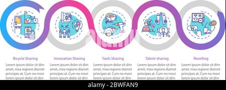 Peer to peer lending vector infographic template Stock Vector