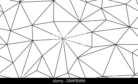 Geometric simple black and white minimalistic pattern, triangles or stained-glass window. Stock Vector