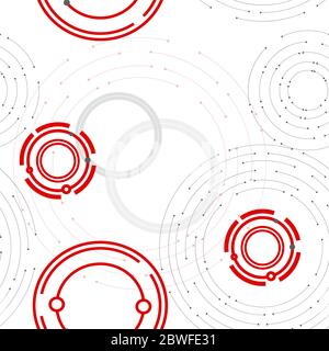 Seamless geometric pattern with connected lines and dots. Stock Vector