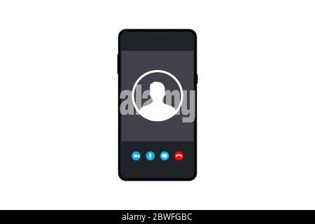 Video call in phone icon Stock Vector