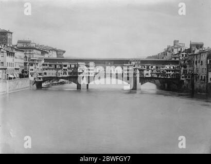 Quaint Bridge Princess Mary Admired Quaint Ponte Vecchio at Florence in Italy , which Princess Mary and her husband greatly admired during their walk 16 March 1922 Stock Photo