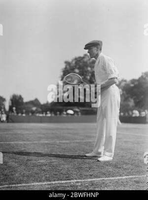 Tennis at Beckenham . Norman E Brookes , amateur player and world champion . 1919 Stock Photo