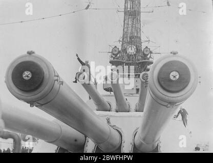 US battleship explosion . Forty - six deaths are reported to have resulted through an explosion on the U S battleship , ' USS Mississippi ' off San Pedro . Pictured are A and B Turrets of the ' USS Mississippi ' . 13 June 1924 Stock Photo