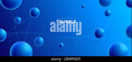 Blue bubble abstract background. Graphic modern abstract elegant blue background with bubble. Stock Vector