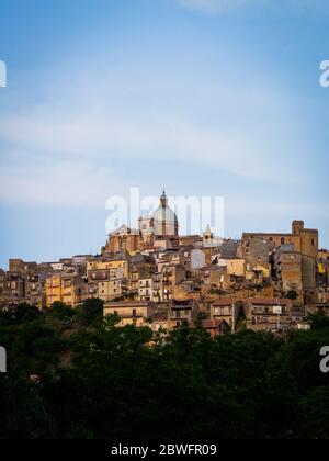 the landscape of piazza armerina in sicily with its cathedral and baroque buildings Stock Photo