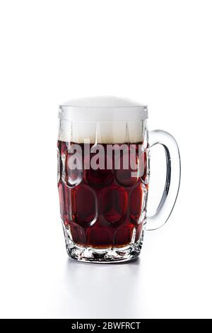 Traditional kvass beer mug with rye bread isolated on white background Stock Photo