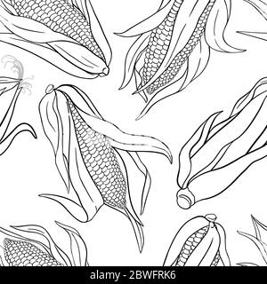 corn vector pattern Stock Vector