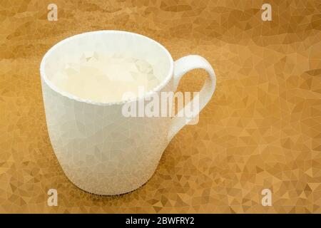 The Abstract Triangles line of a glass of milk on brown background with space for put text Stock Photo