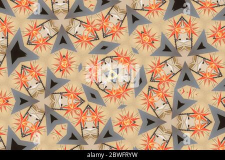 The abstract reflection of Christmas star image for background use, kaleidoscope image Stock Photo