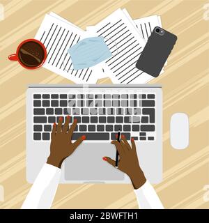 Distance work and education Stock Vector