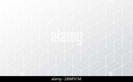subtle hexagonal white and gray pattern background Stock Vector