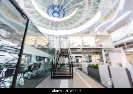 Modern open space office with high ceilings and dome Stock Photo - Alamy