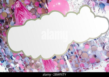 Cloud in pink balloons Stock Photo