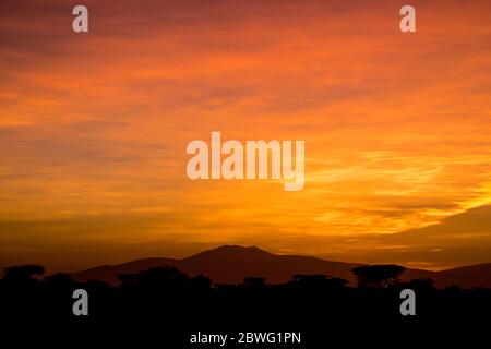 Sunrise over Ngorongoro Crater, Ngorongoro Conservation Area, Tanzania, Africa Stock Photo