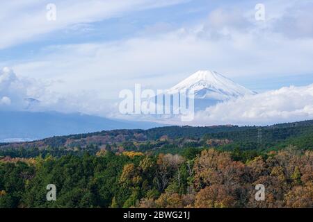 The Mishima Skywalk is a picturesque scenery spot where you can see Mt. Fuji from a gigantic suspension bridge. A total length of 400m, it is Japan’s Stock Photo