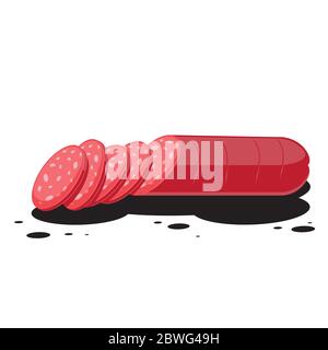 Beef sausage icon on a white isolated background. Vector image Stock Vector