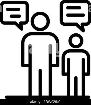Family chat talking icon, outline style Stock Vector