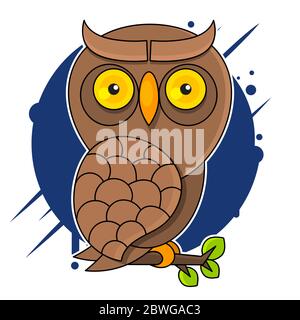 Owl, vintage engraved illustration. Natural History of Animals Vector Illustration Suitable For Greeting Card, Poster Or T-shirt Printing. Stock Vector