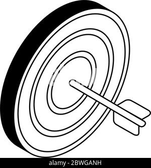 Isolated target with arrow isometric line style icon vector design Stock Vector