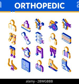 Orthopedic Isometric Icons Set Vector Stock Vector