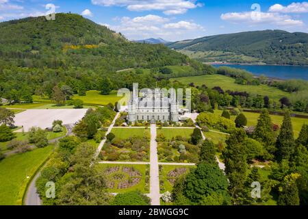 Aerial view of Inveraray Castle in Argyll and Bute, Scotland, UK Stock Photo