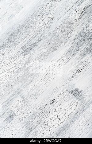 White wooden background with crackling effect, top view Stock Photo