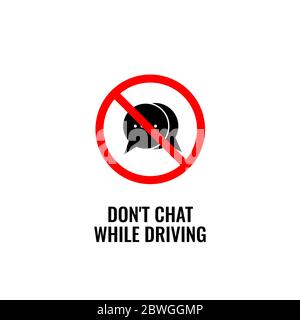 Do not texting or chatting while driving sign vector Stock Vector