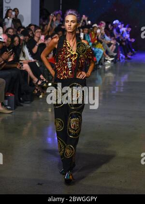 October 10, 2018: Model at Bohemian Society by Victor Wilde at Spring/Summer 2019 closing night at LA Fashion Week at the Petersen Automotive Museum on October 10, 2018. (Credit Image: © Billy Bennight/ZUMA Wire) Stock Photo