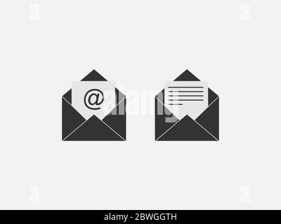 Communication, envelope, message icon. Vector illustration, flat design. Stock Vector
